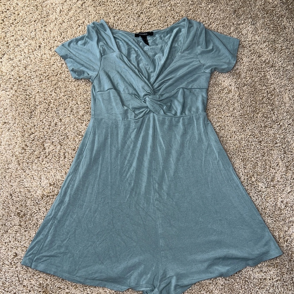 Forever 21 Green V-Neck romper